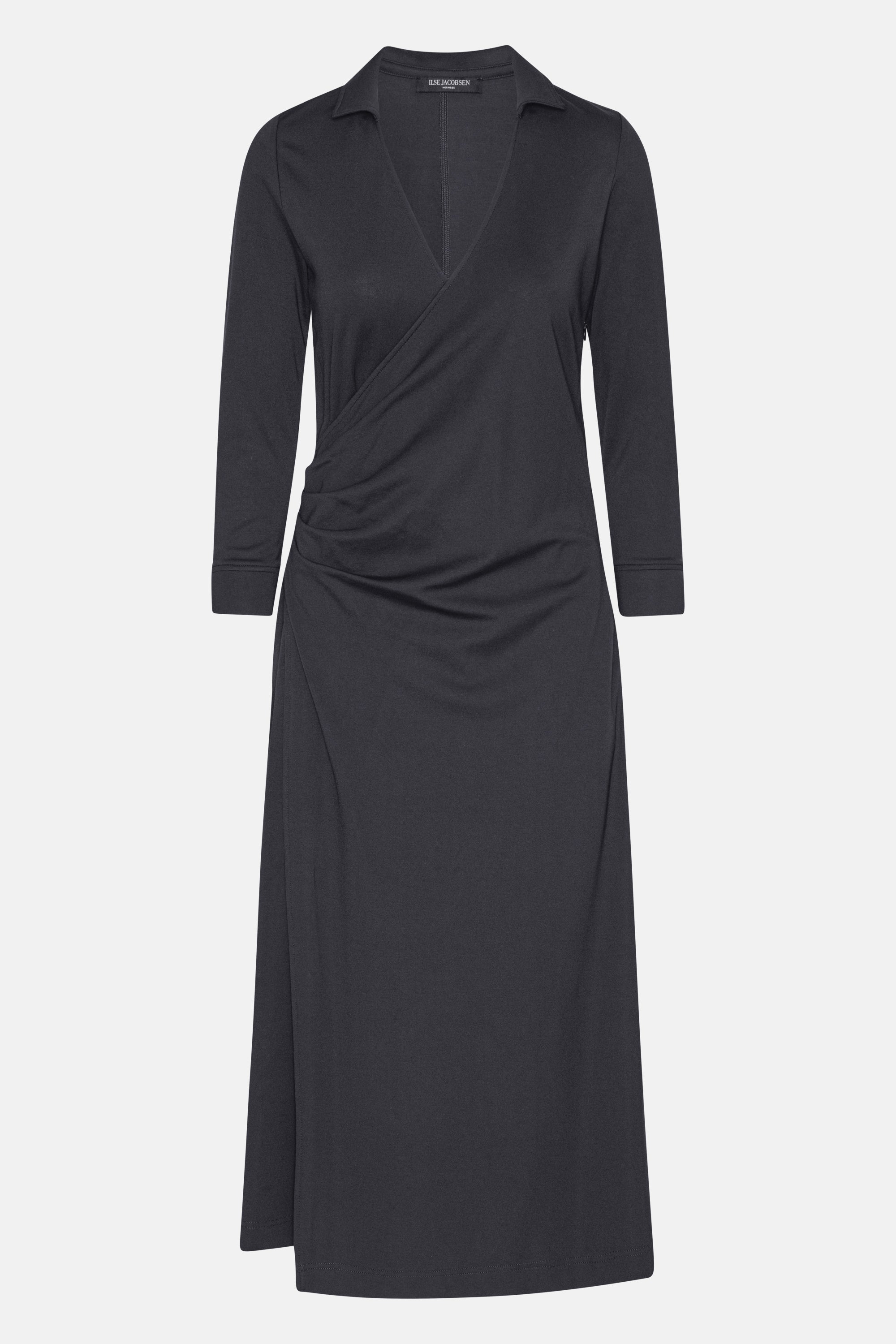 Kleid mit Langen Ärmeln und Falten - Dark Indigo